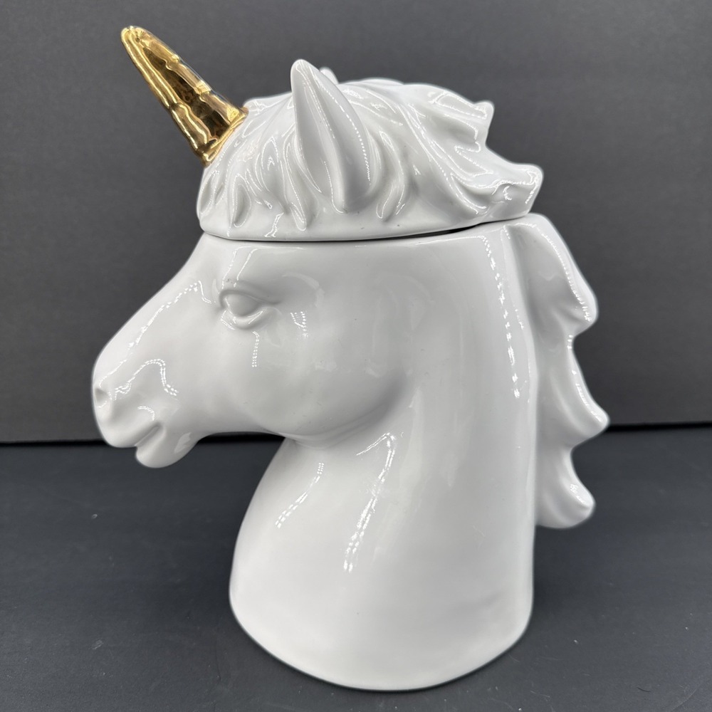 Opal House White Unicorn Head Cookie Jar Opalhouse
